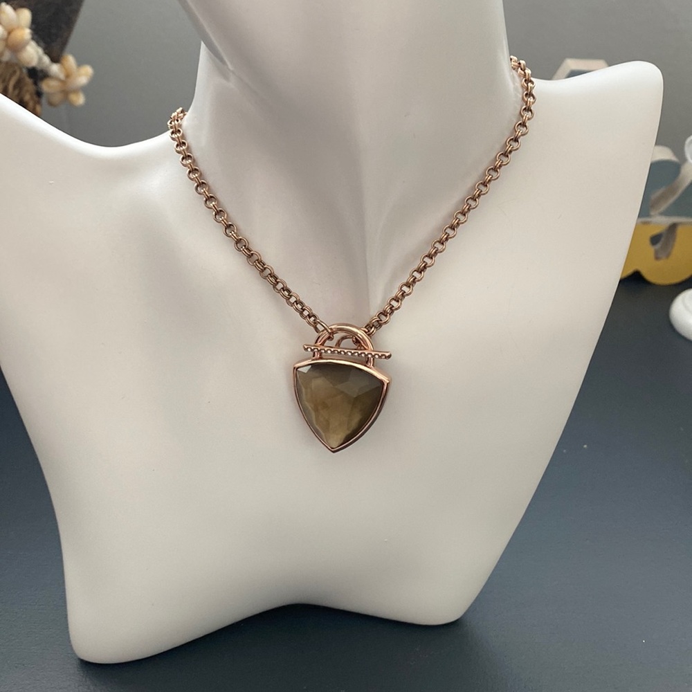 Vera Bradley Green Geo Pendant Necklace